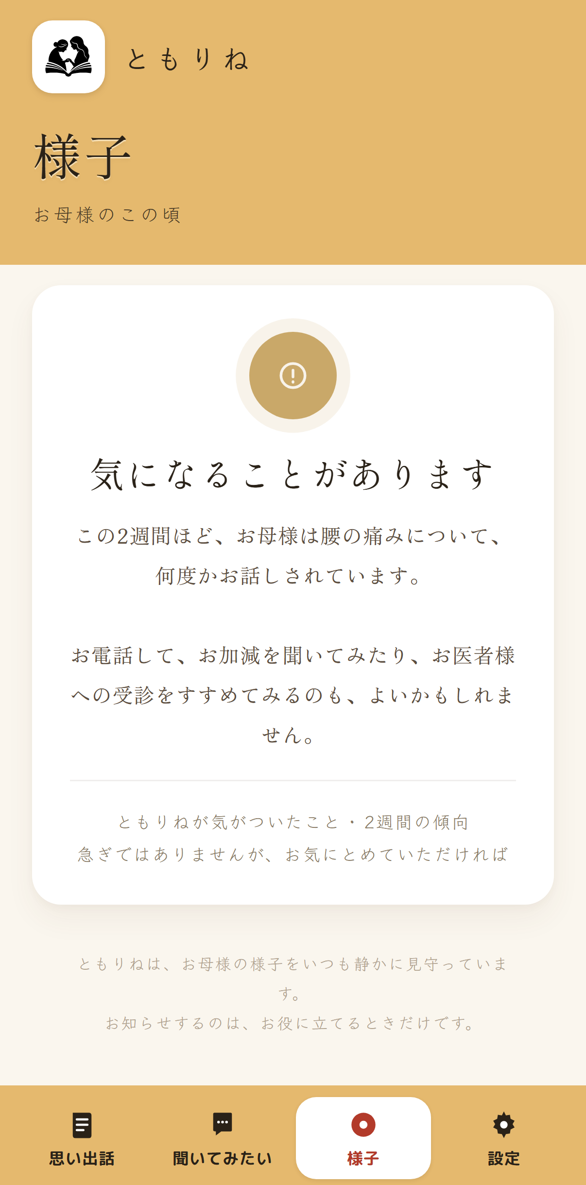 様子 — 気になる日