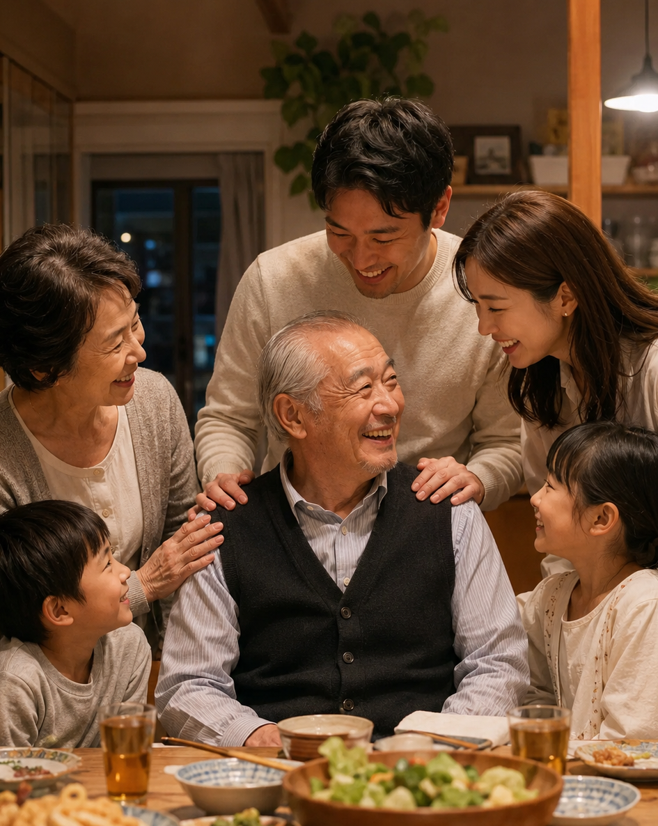 物語を共に語り合うご家族